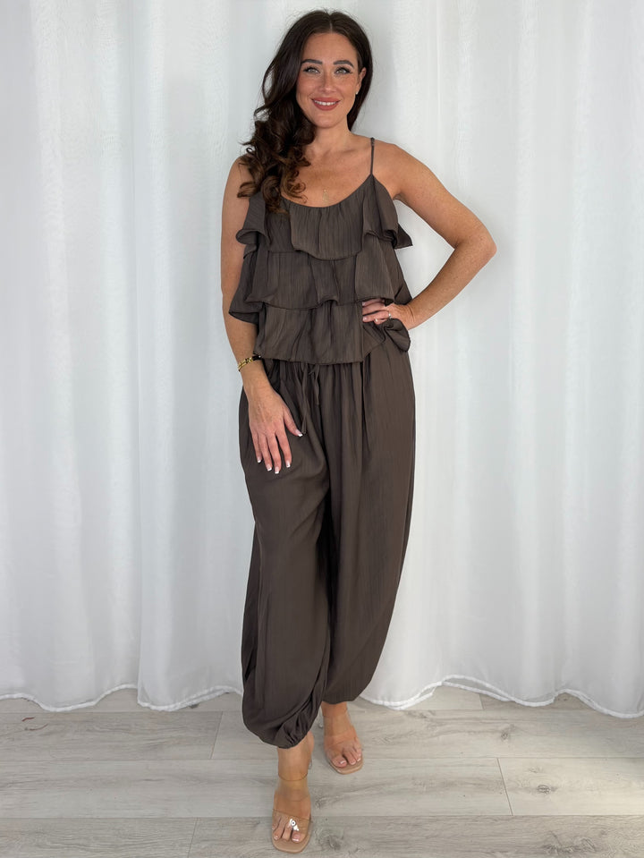 Frill Vest Top And Harem Trouser Co-Ord