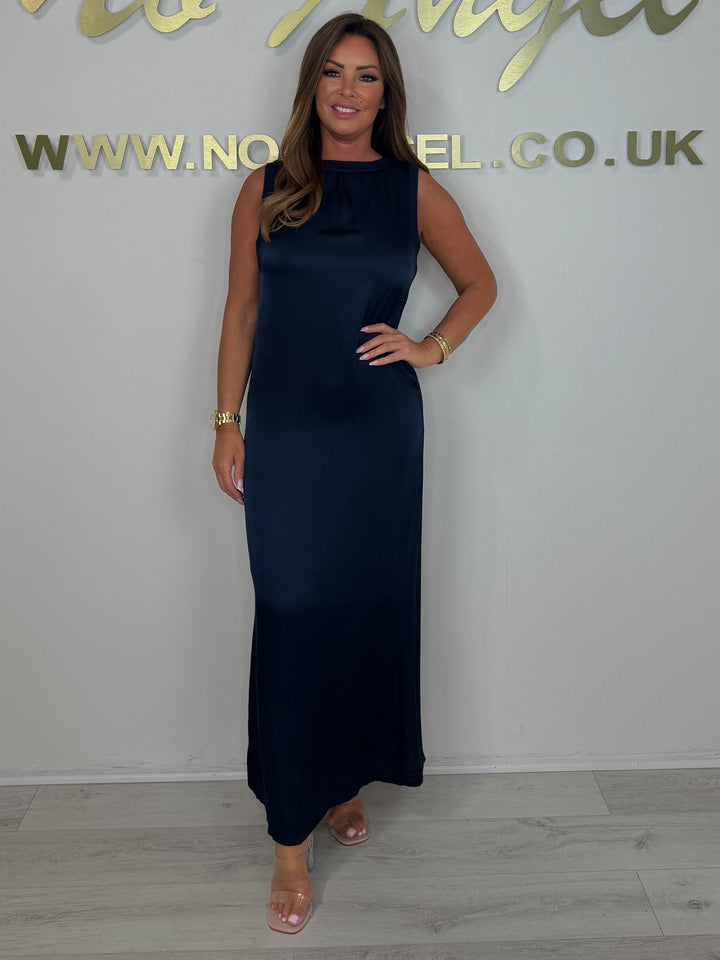 Sleeveless Satin Maxi Dress (2 Colours)