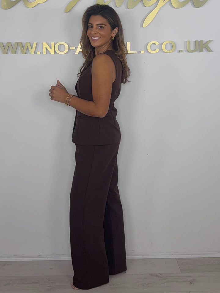 Button Up Tailored Straight Leg Trousers (2 Colours)