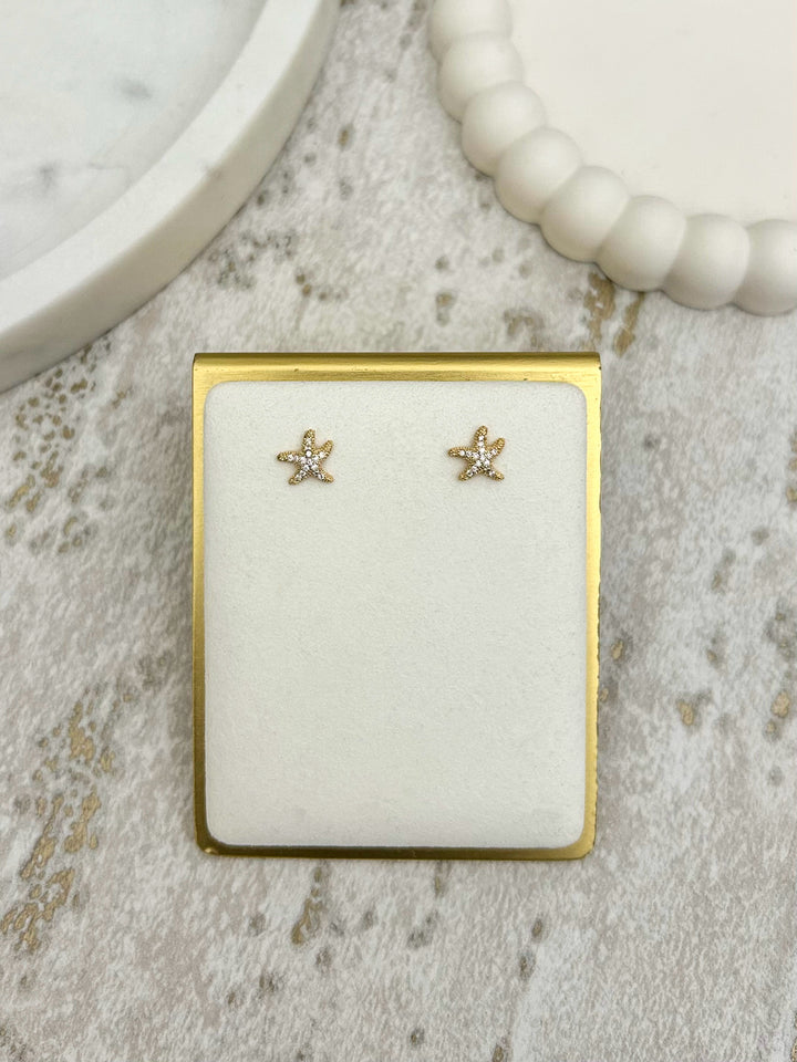 Diamond Starfish Earrings (2 Colours)