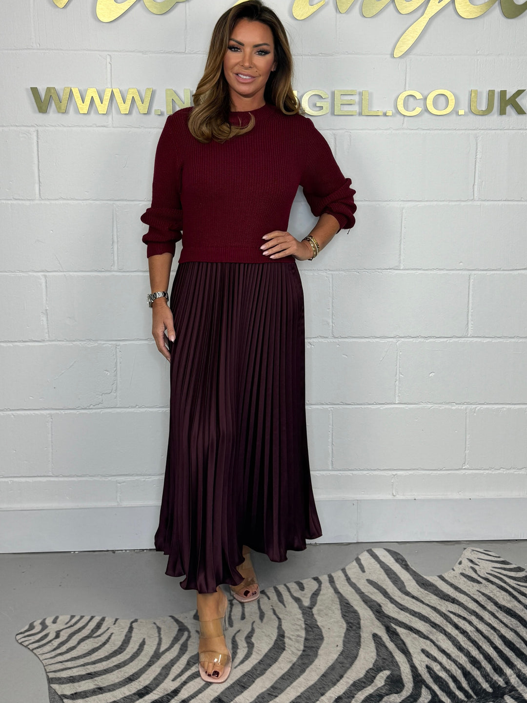 jumper and pleated bottom dress Lottie Dress: Stunning Long Sleeve Jumper & Pleated Skirt