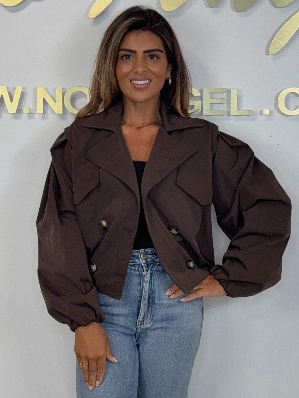 Balloon Style Double Breasted Collared Parker Jacket (3 Colours)