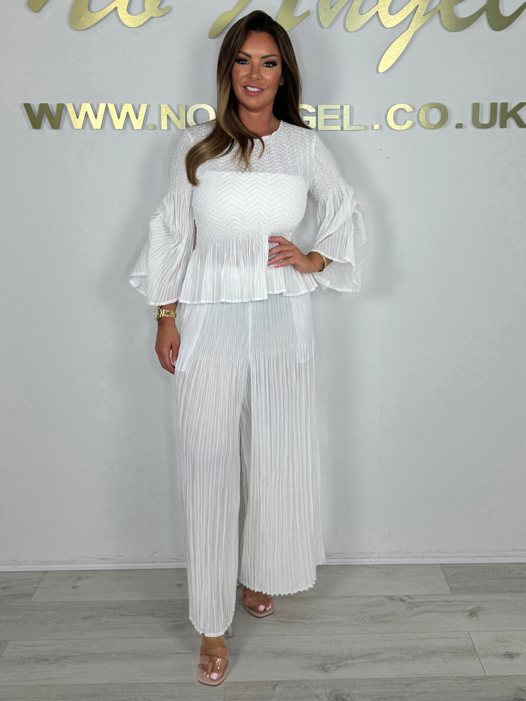 Round Neckline Bell Sleeve Top & Trouser Co-Ord (2 Colours)