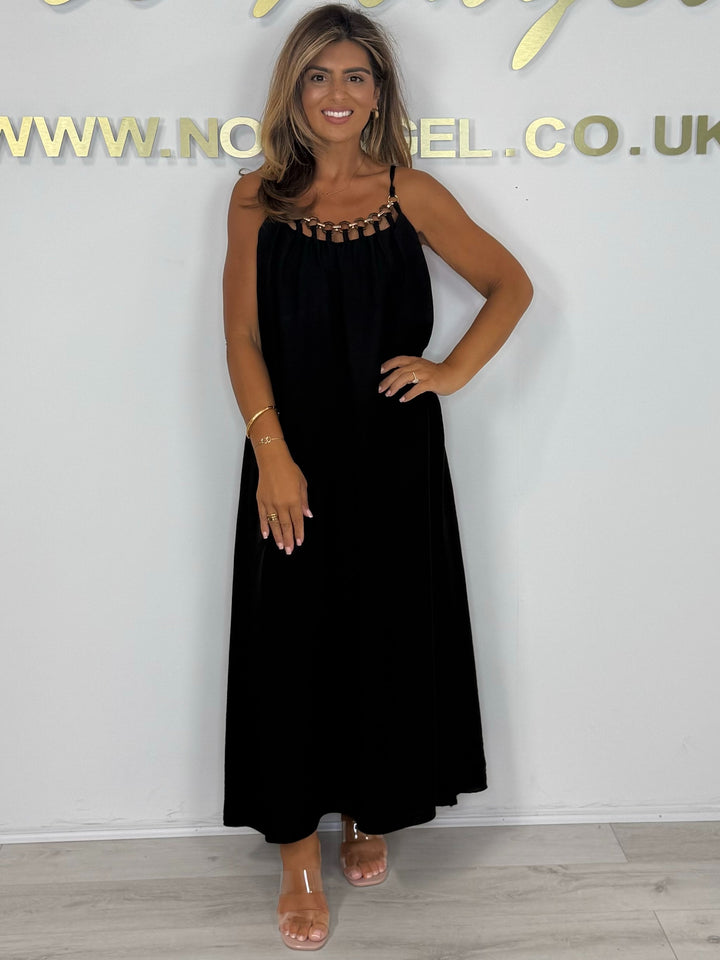 Chain Detail Strappy Floaty Maxi Dress (5 Colours)