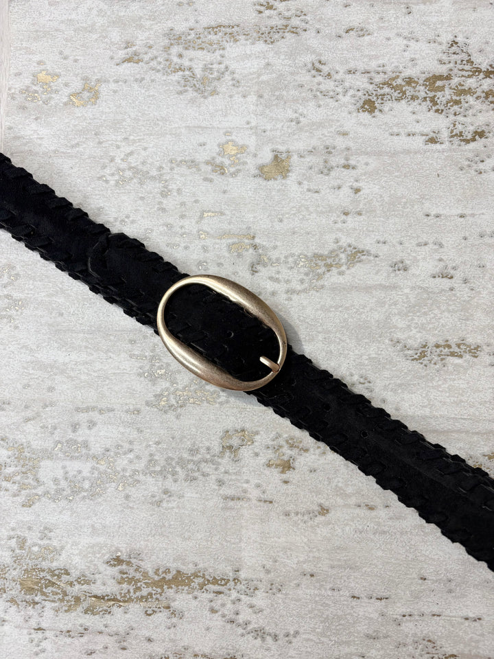 Thin Suedette Woven Trim Belt (7 Colours)