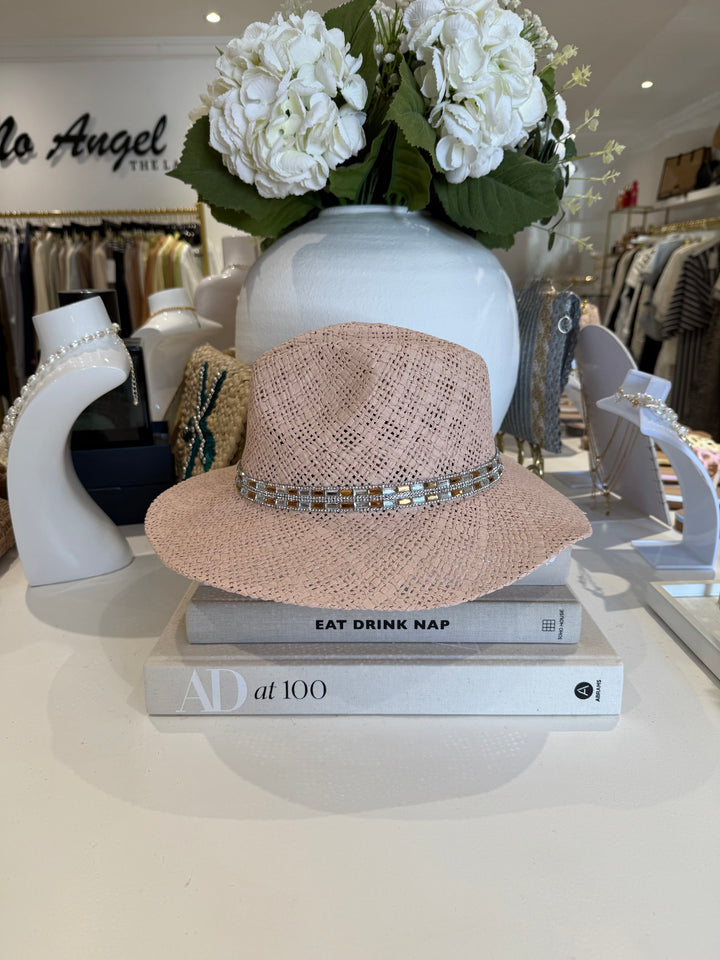 Jewelled Woven Straw Hat (2 Colours)