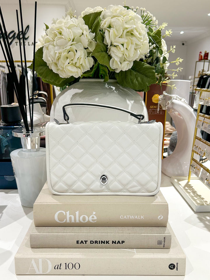 Silver Hardware Turn Lock Quilted Handbag (4 Colours)