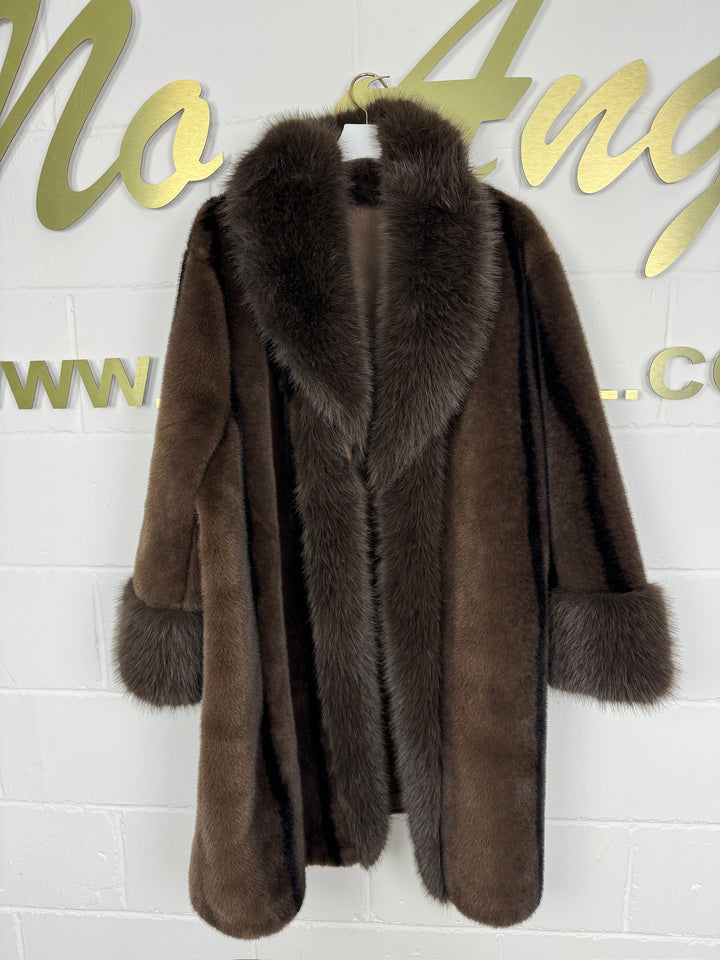 Faux Fur Collared Long Coat (2 Colours)