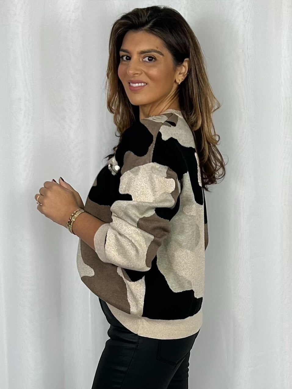 Multi Tone Camouflage Shimmer Jumper (3 Colours)