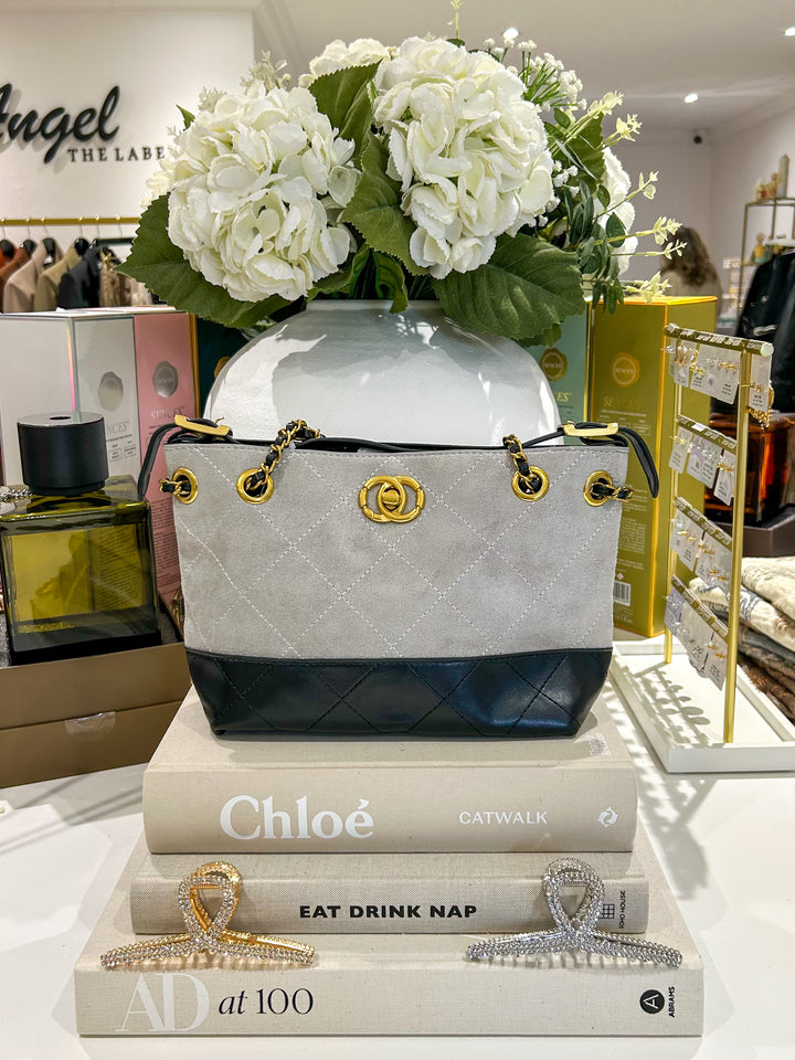 2 Toned Designer Inspired Gold Hardware Handbag (5 Colours)