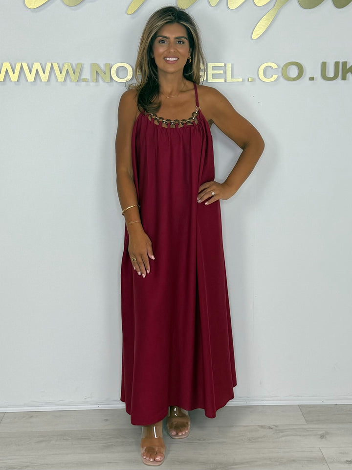 Chain Detail Strappy Floaty Maxi Dress (5 Colours)