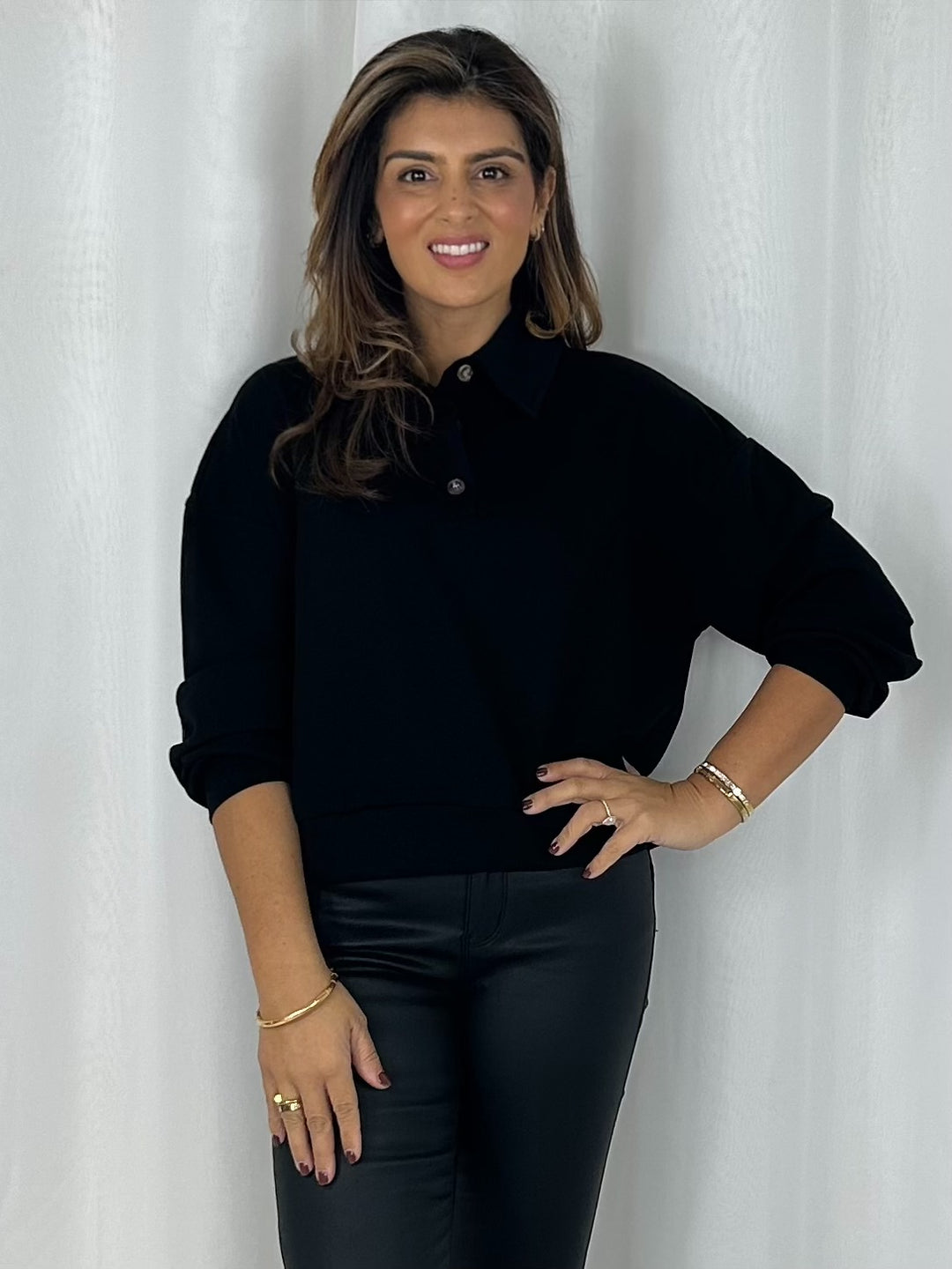 Collared Button Up Sweatshirt (2 Colours)