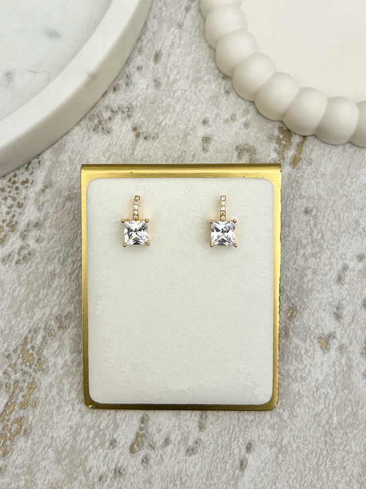 Diamanté Square Drop Earrings (2 Colours)