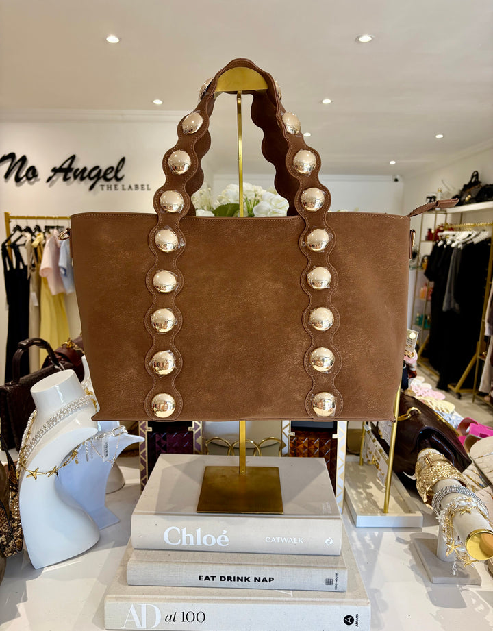 Suede Gold Disc Handbag (4 Colours)
