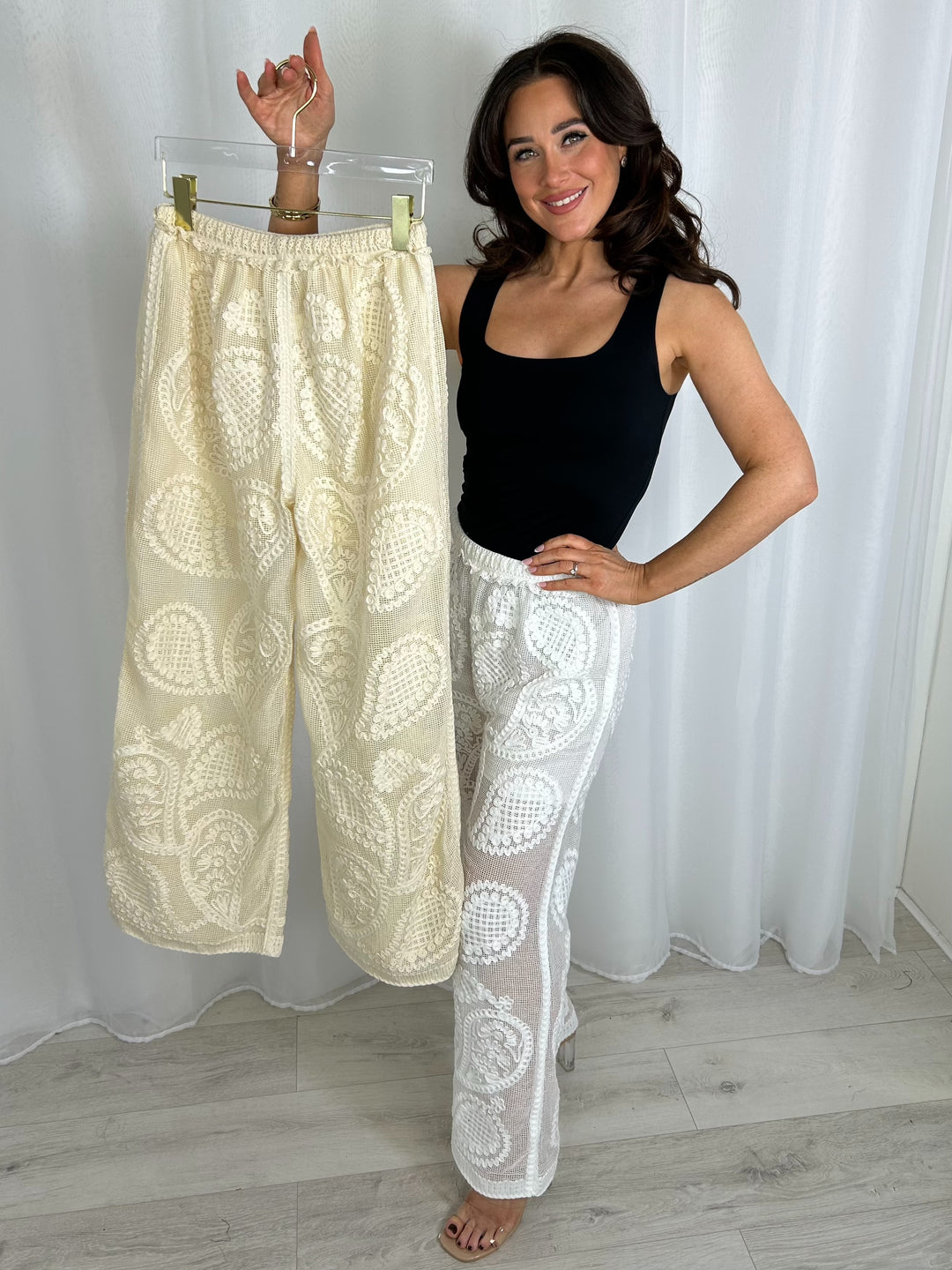 Paisley Print Lace Trousers (2 Colours)