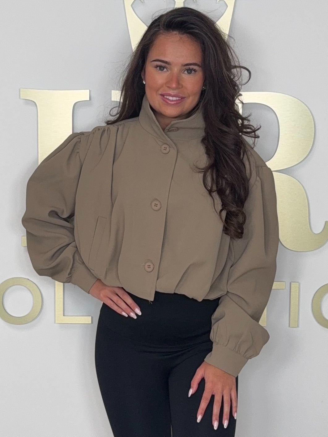 Funnel Neck Button Up Balloon Style Jacket (8 Colours)