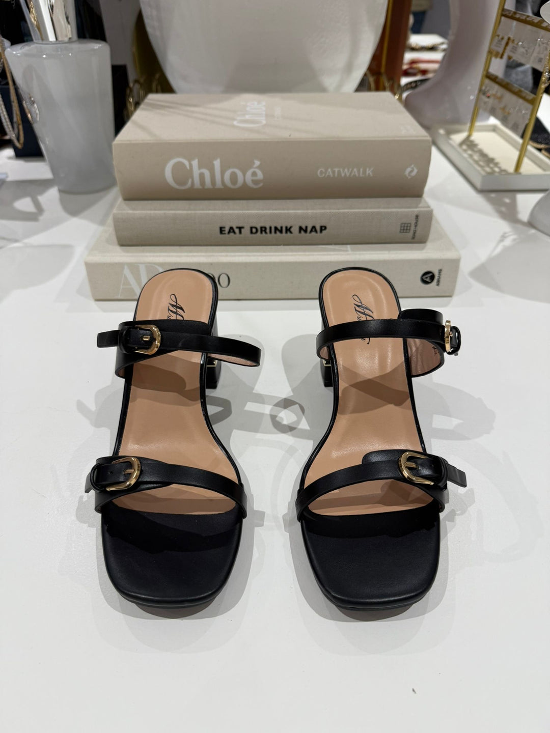 Double Buckle Strap Block Heel (4 Colours)