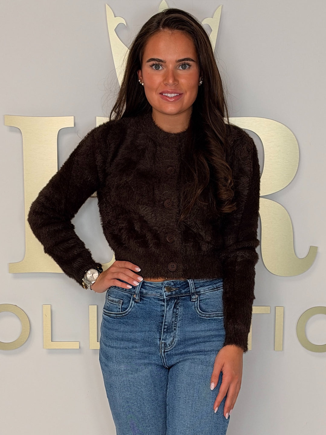 Fluffy Button Up Round Neck Cardigan (5 Colours)