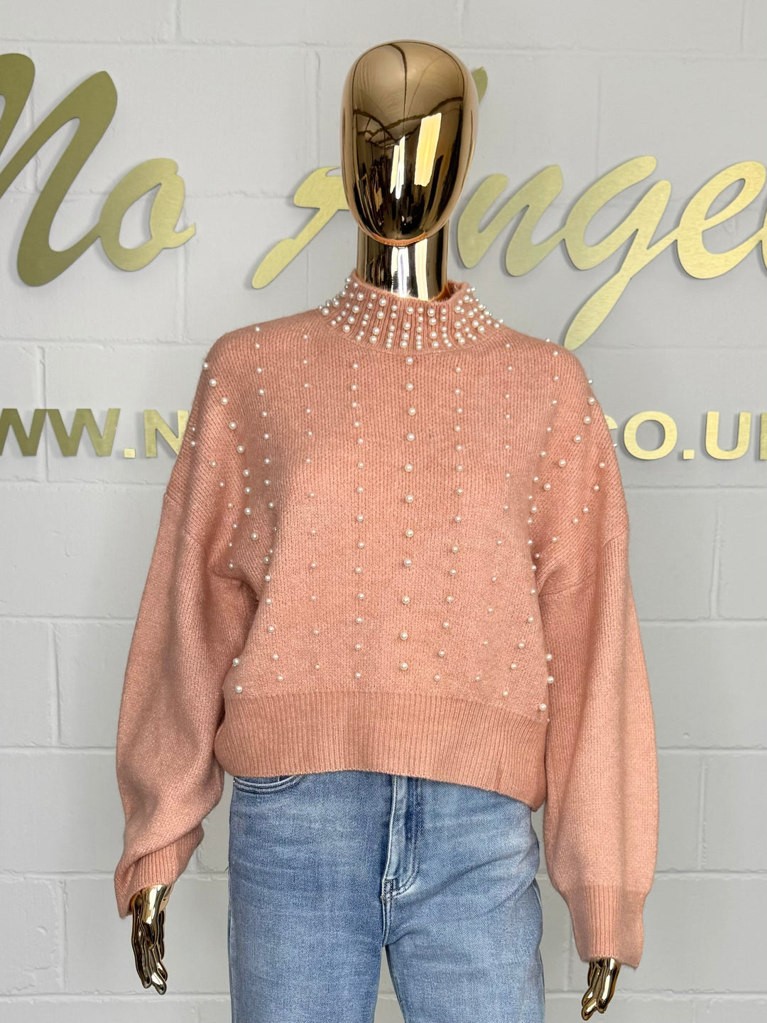 Soft Knit Turtle Neck Pearl Detail Jumper (3 Colours)