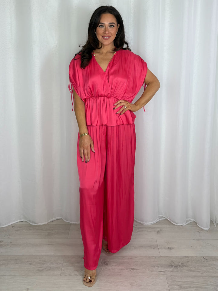 V-Neck Cinched Waist Top & Trouser Co-Ord (3 Colours)