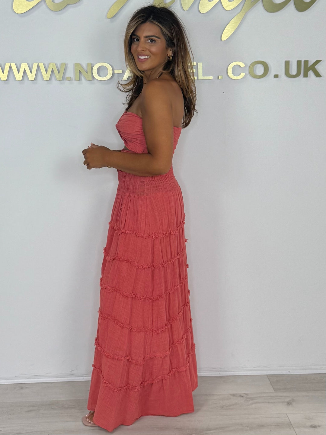 Knot Front Detail Raw Edge Detail Maxi Dress (5 Colours)