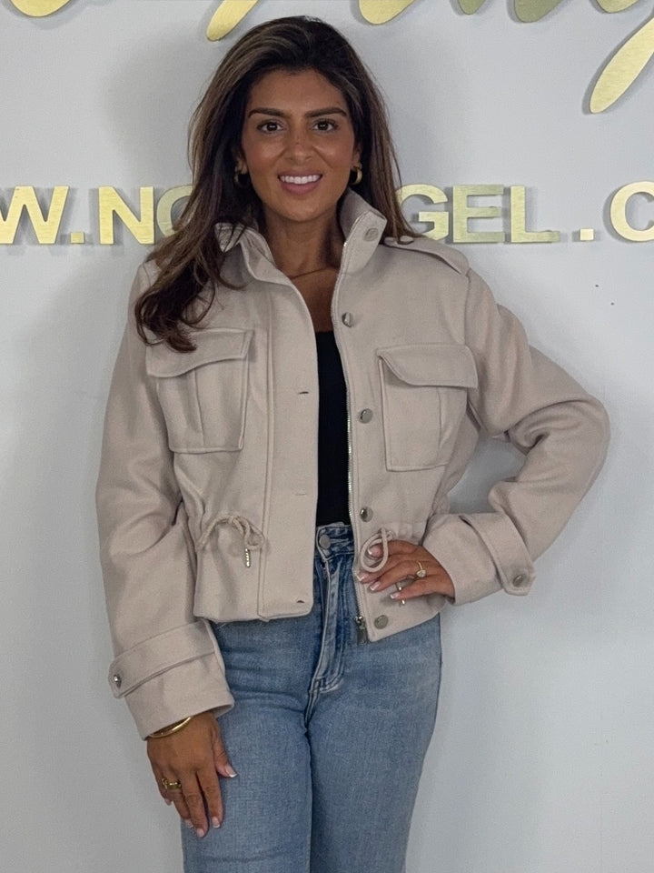Military Drawstring Zip Up Bomber Jacket (5 Colours)