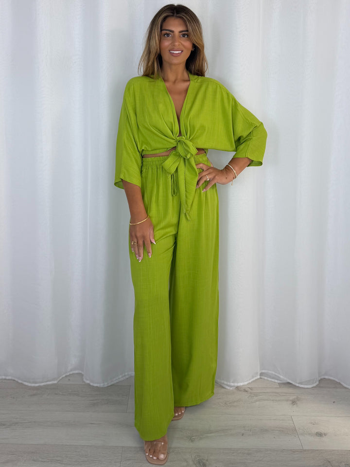 Tie Up Top & Trouser Co-Ord (8 Colours)