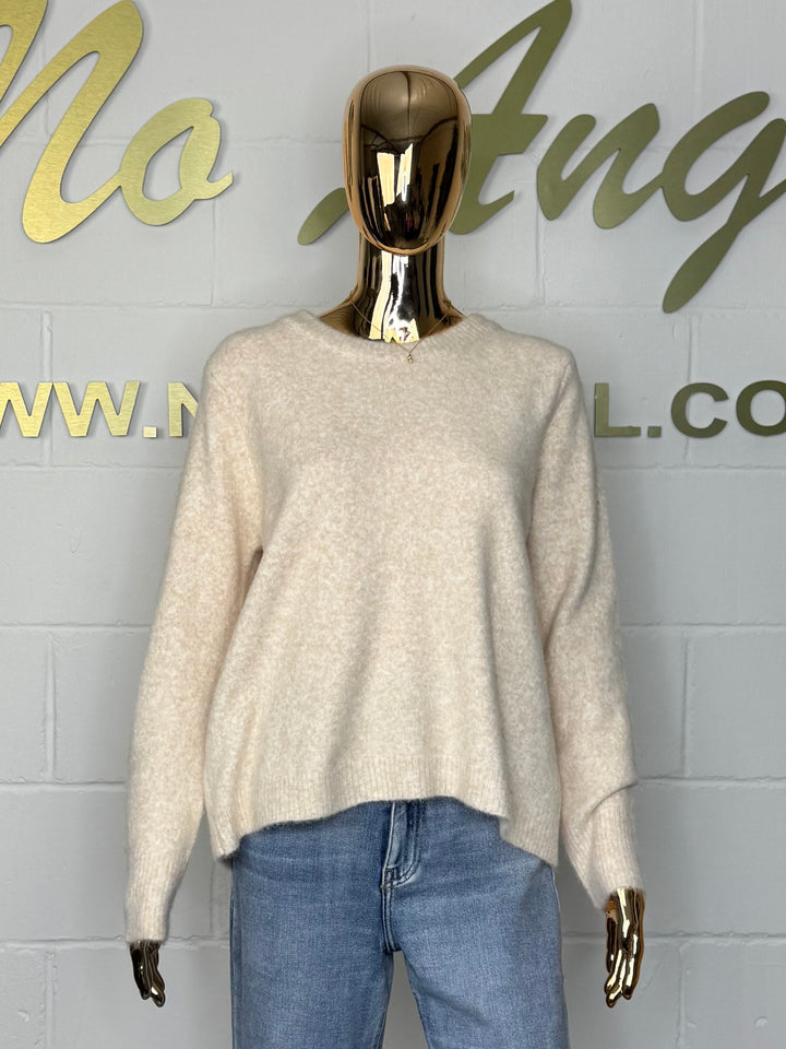 Cream Soft Knit Bow Back Jumper