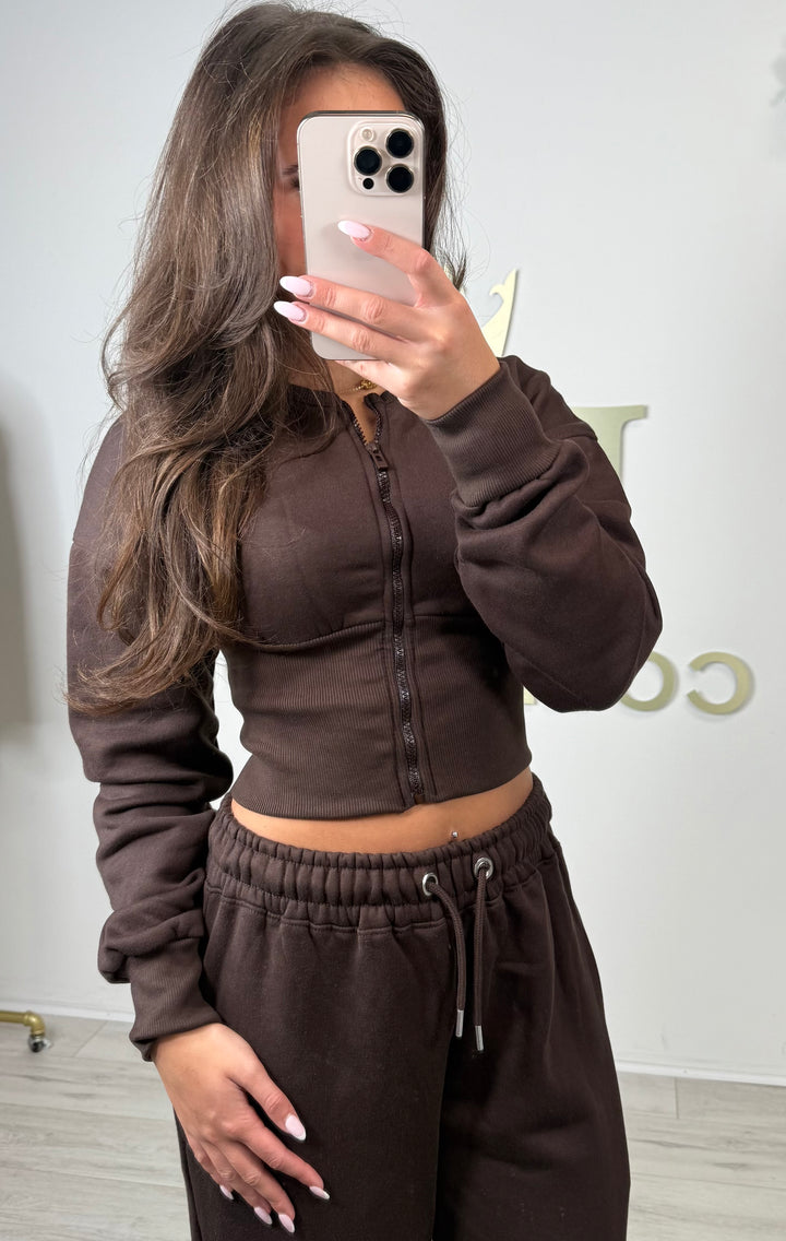 Zip Up Corset Style Straight Leg Trouser Co-ord (4  Colours)