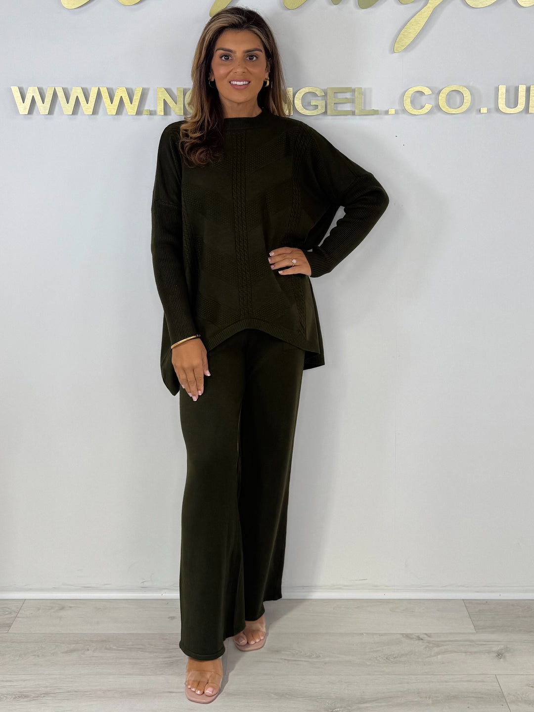Soft Knit Cable Design Jumper & Wide Leg Trouser Co-ord (6 Colours)
