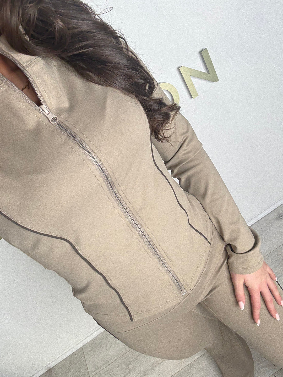 Zip Up Piping Flared Zip Up Gym Co-ord (2 Colours)