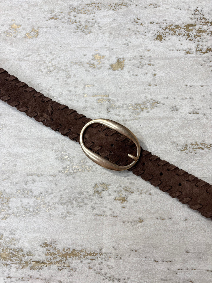Thin Suedette Woven Trim Belt (7 Colours)