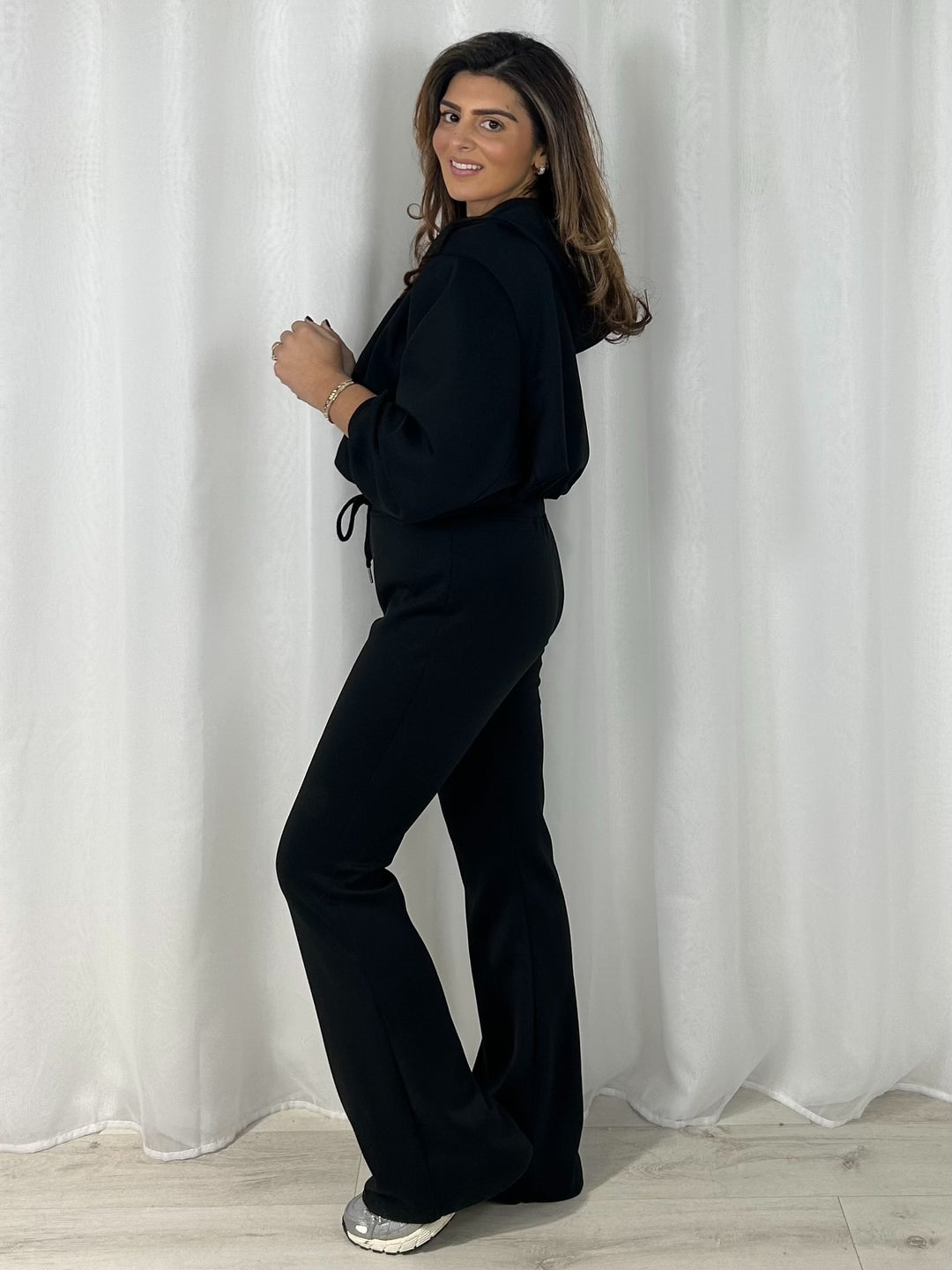 Balloon Sleeve Hooded Jumper & Flared Trouser Co-Ord (7 Colours)