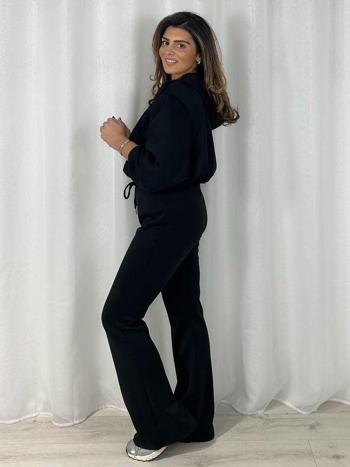 Balloon Sleeve Hooded Jumper & Flared Trouser Co-Ord (7 Colours)