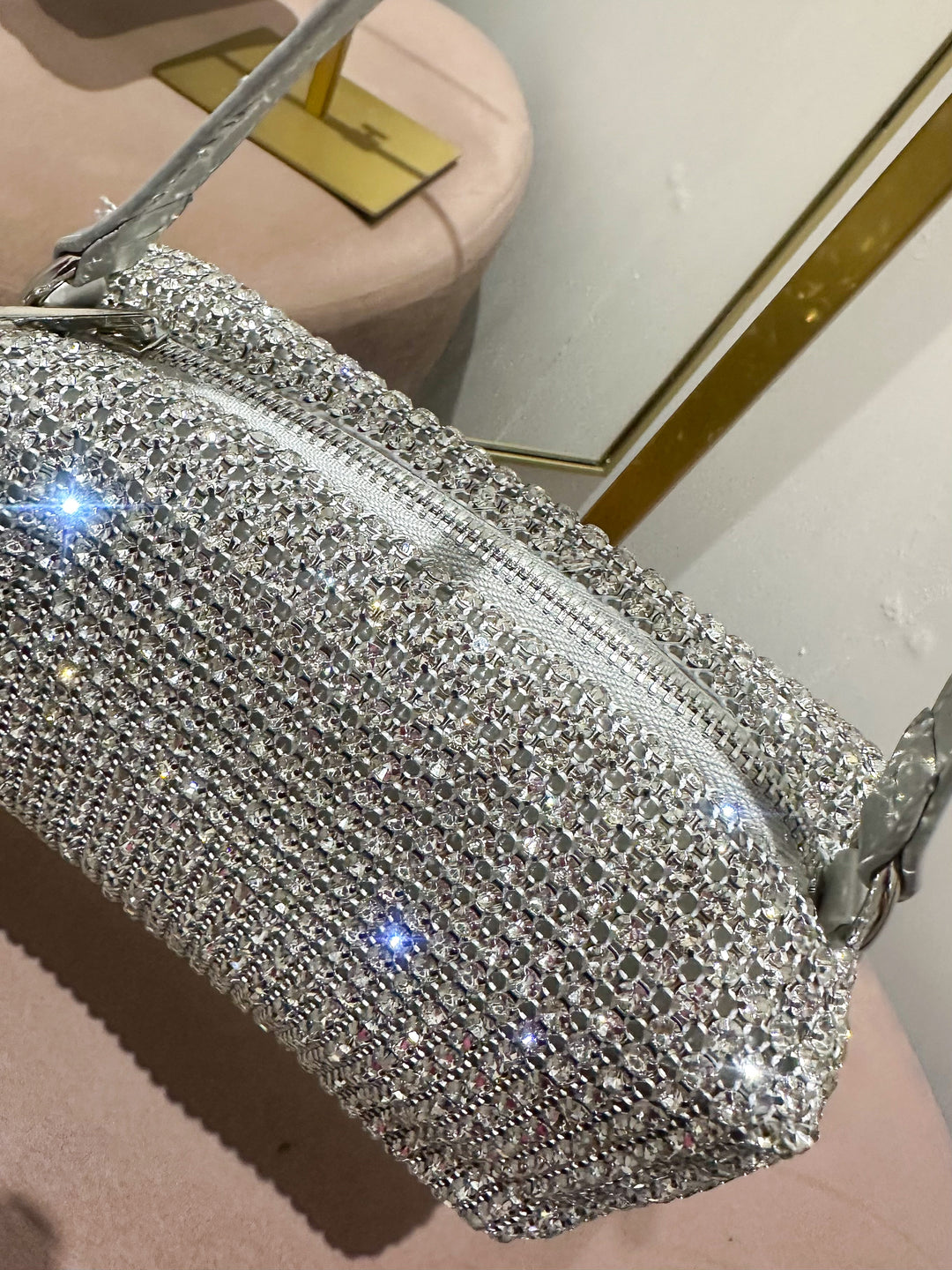 Diamante Box Zip Up Mini Bag (3 Colours)