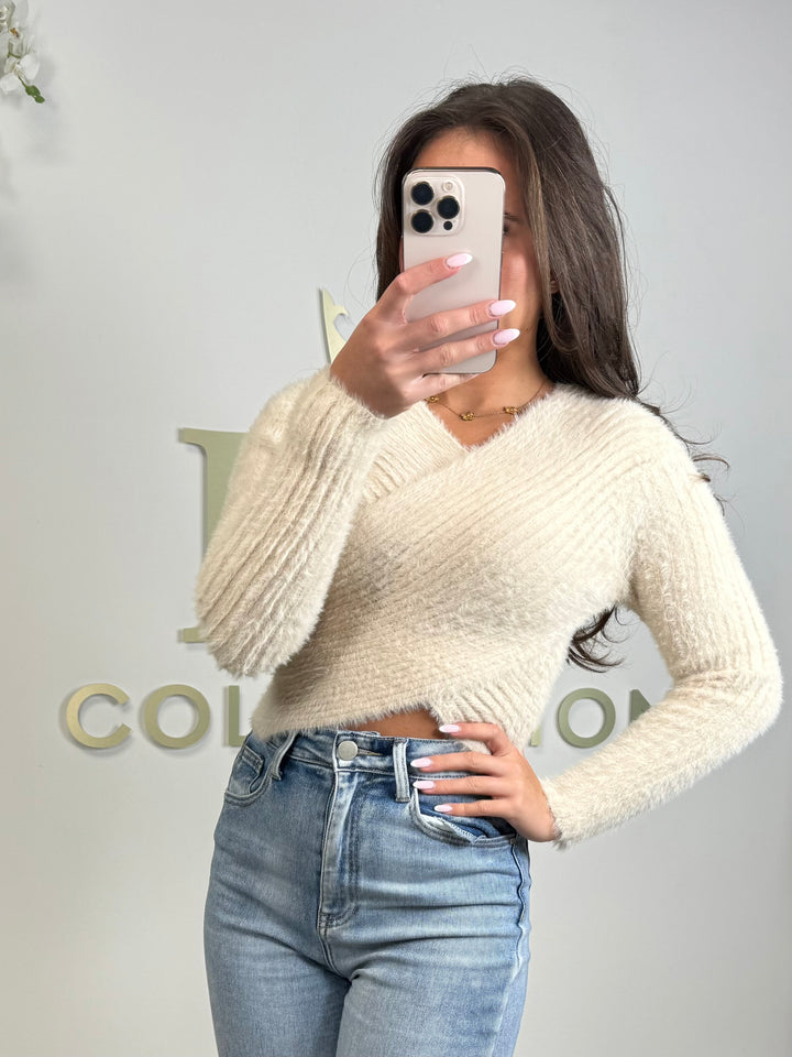 Fluffy Cross Over Jumper (3 Colours)