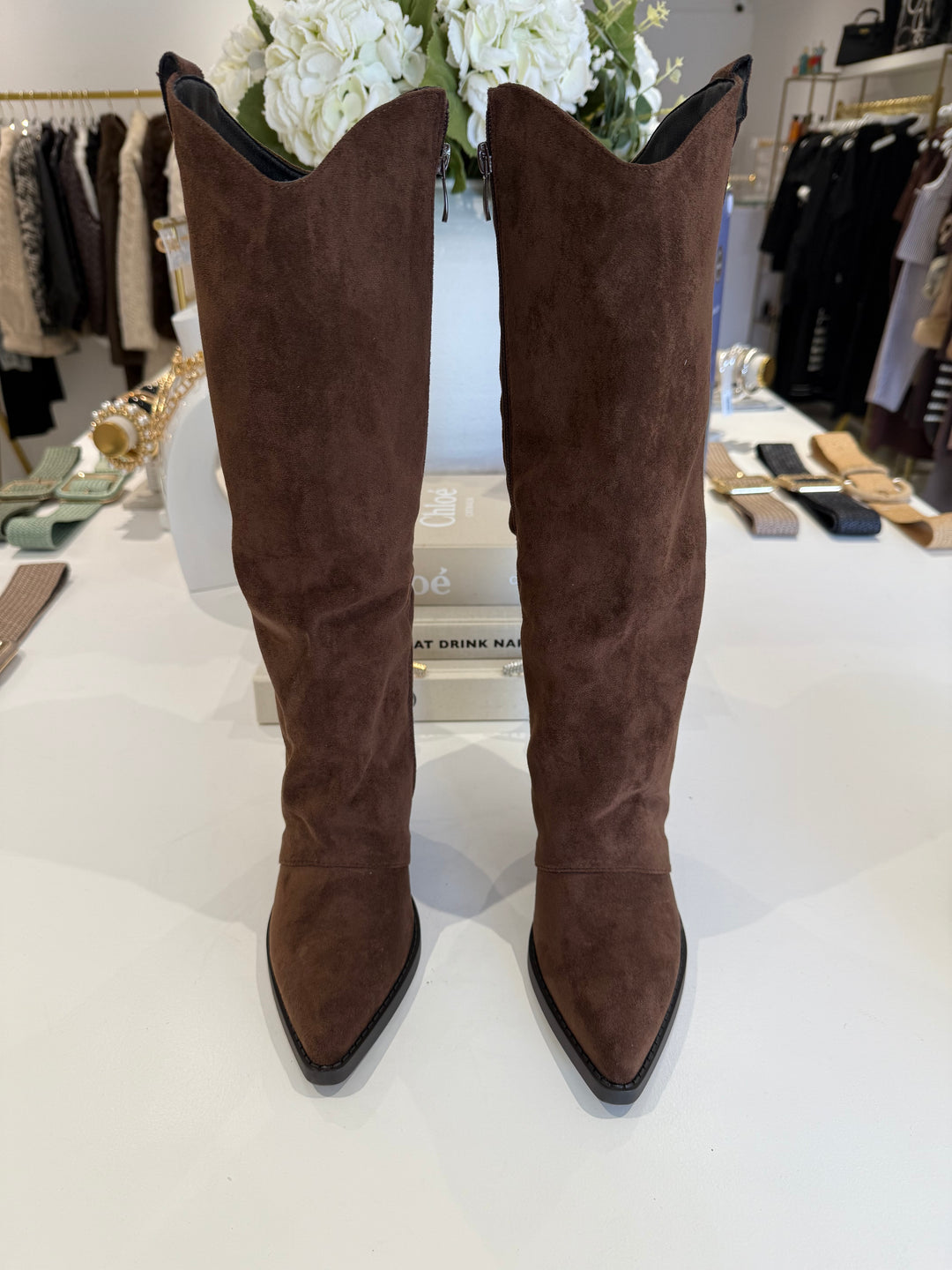 Suede Heeled Cowboy Boots (2 Colours)