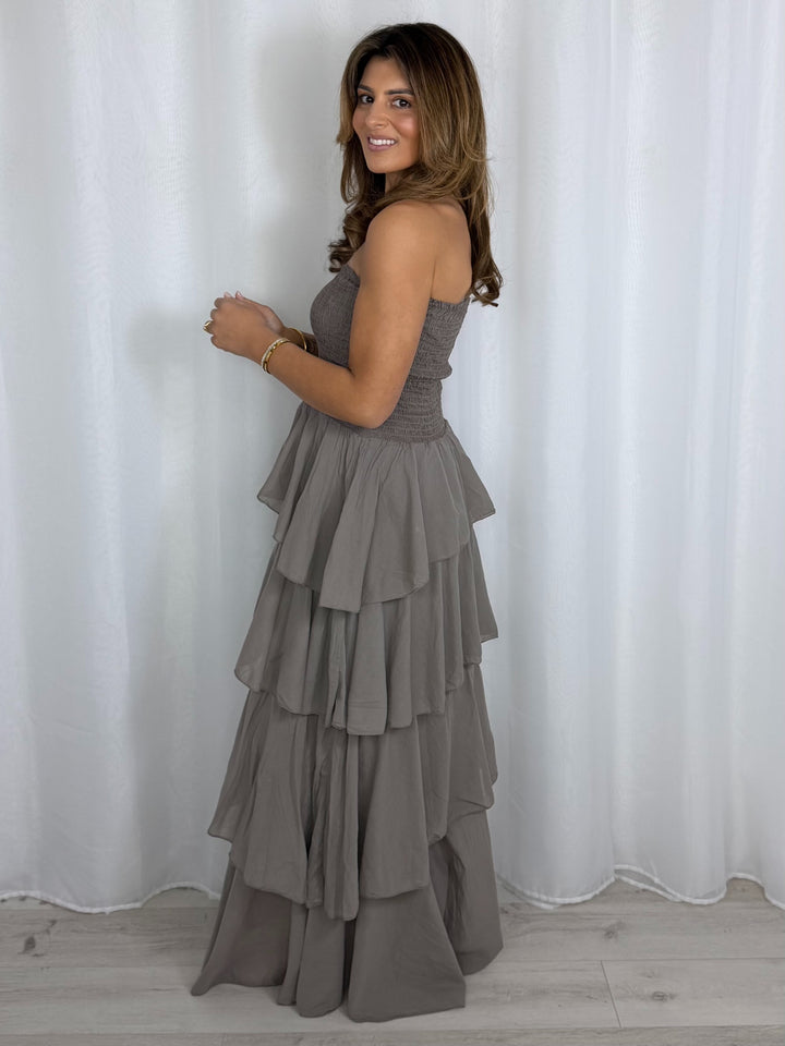 Smocked Frill Maxi Dress (6 Colours)