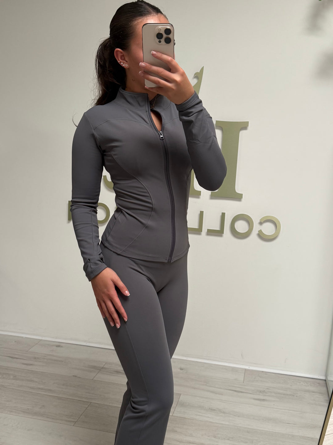 Sculpt Zip Up Top & Flared Trouser Set Co-ord (4 Colours)