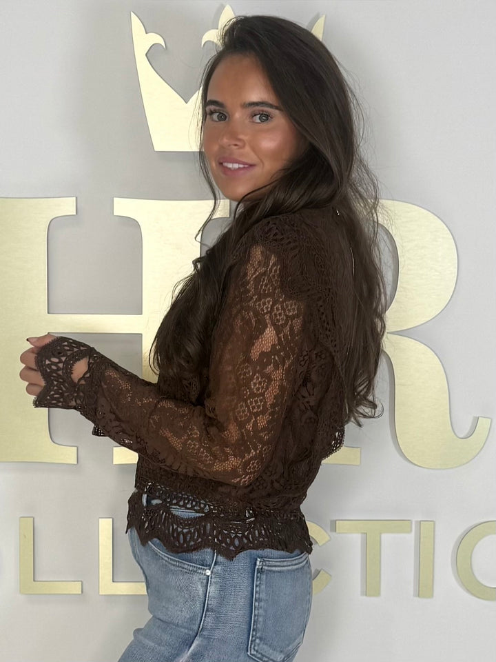 Floral Lace Long Sleeve Top (4 Colours)