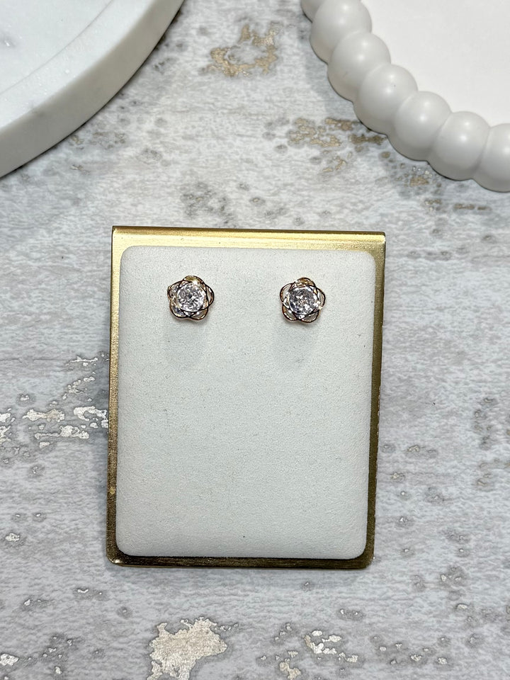 Gem Detail Flower Earrings (2 Colours)