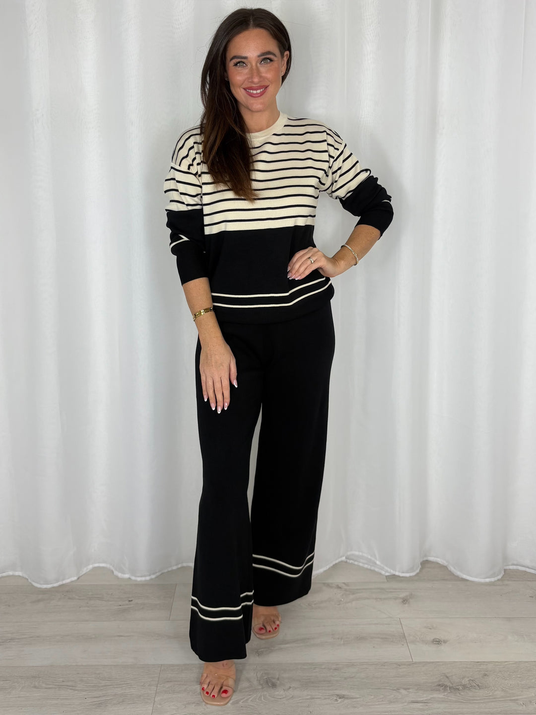 Round Neck Striped Jumper And Trouser Co-Ord (5 Colours)