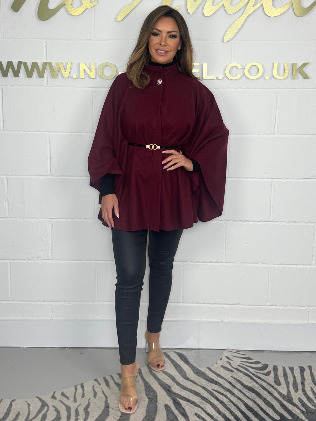 Gold Button Belted Cape (8 Colours)