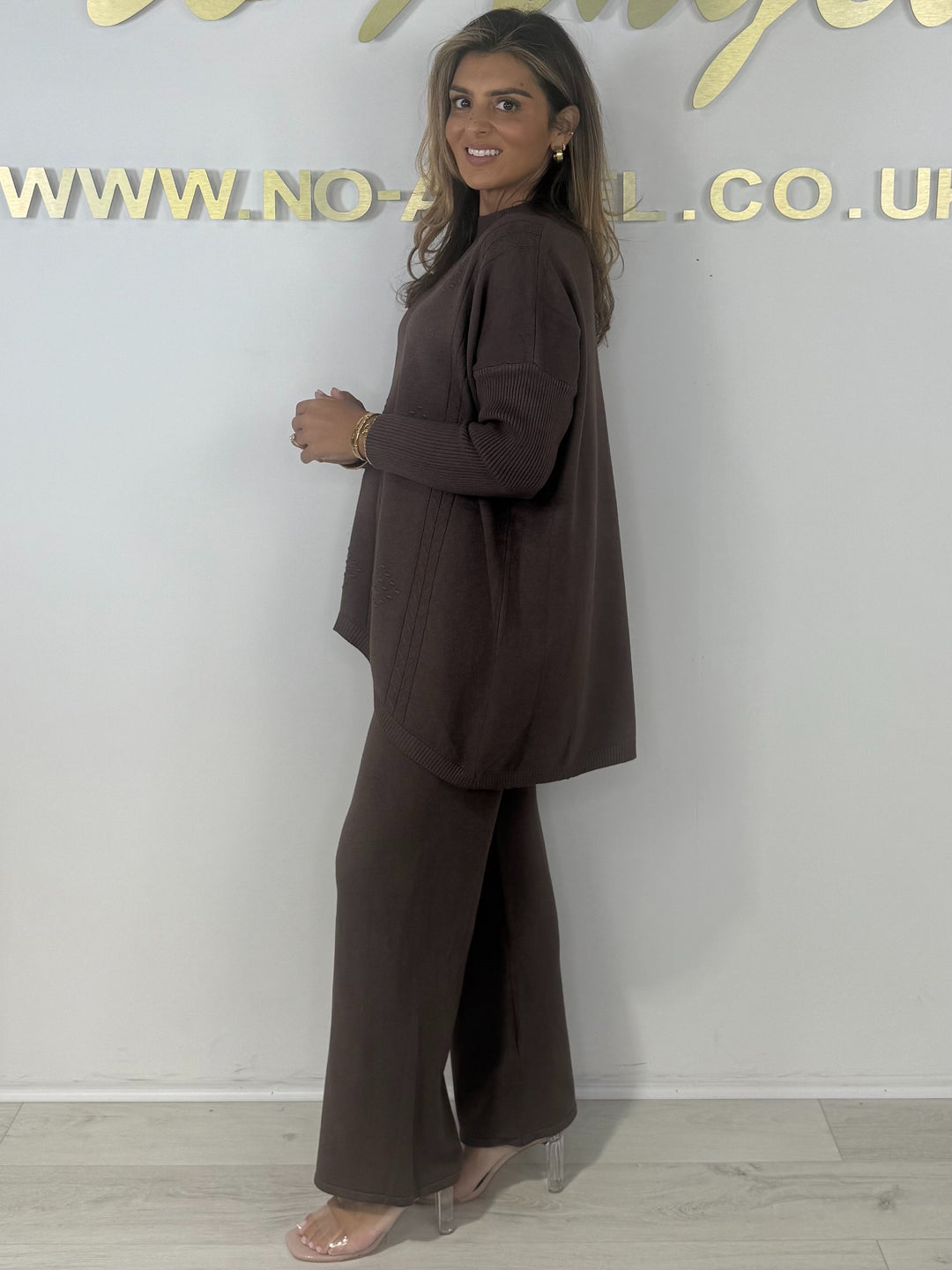 Soft Knit Diamond Design Jumper & Wide Leg Trouser Co-ord (6 Colours)