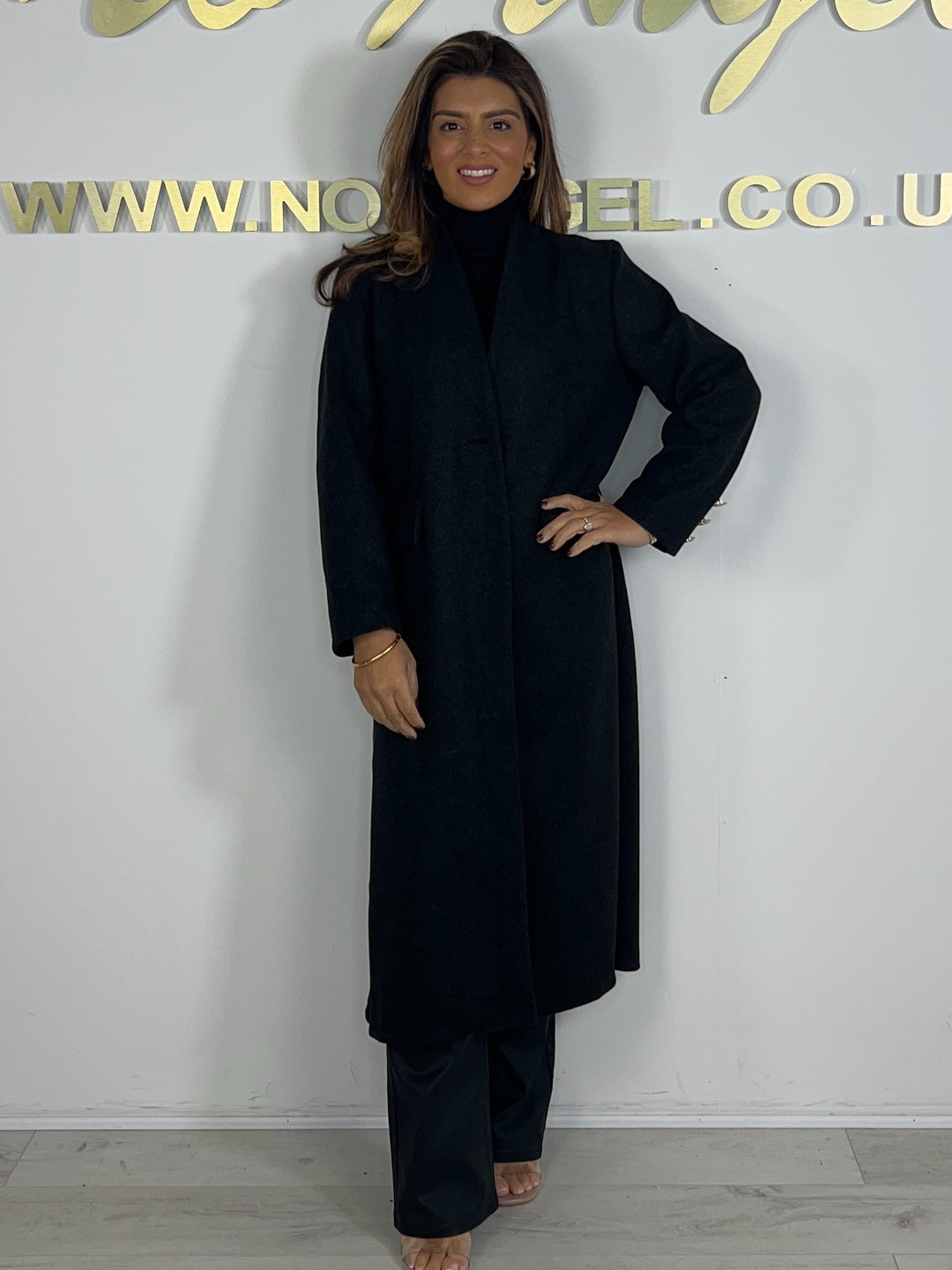 Textured Gold Single Button Longline Jacket (9 Colours)