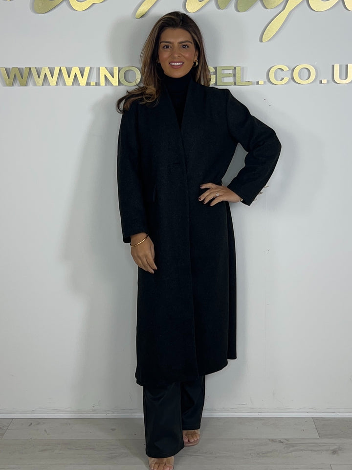 Textured Gold Single Button Longline Jacket (9 Colours)