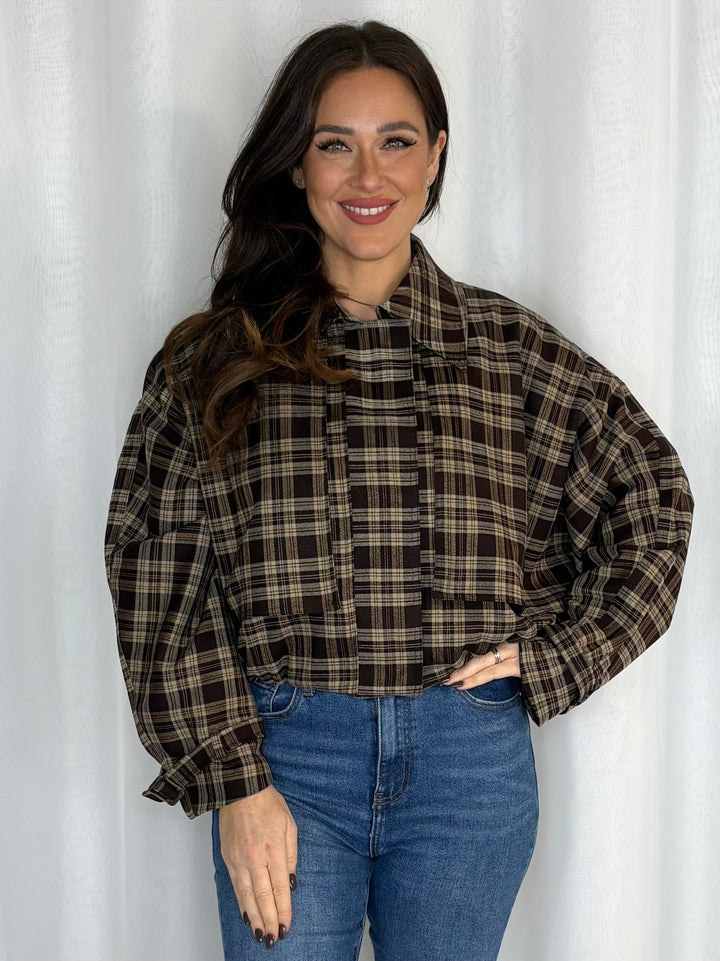 Checked Boxy Fit Jacket