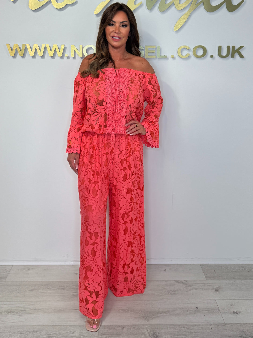 Lace Bardot Elasticated Waist Jumpsuit (5 Colours)