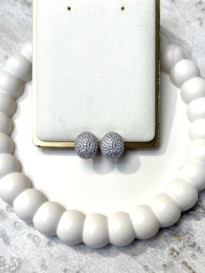 Large Oval Diamonte Clip On Earrings (2 Colours)