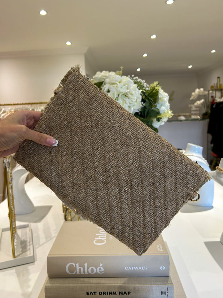 Evil Eye Shell Detail Clutch Bag